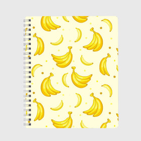 Тетрадь с принтом Банана в Петрозаводске, 100% бумага | 48 листов, плотность листов — 60 г/м2, плотность картонной обложки — 250 г/м2. Листы скреплены сбоку удобной пружинной спиралью. Уголки страниц и обложки скругленные. Цвет линий — светло-серый
 | Тематика изображения на принте: pattern | textures | tnt | абстракция | бананабум | бананы | ветки | взрыв | геометрия | градиент | дождь | заливка | обезьяна | паттерны | пиксели | пикси | продукты | текстура | текстуры | тнт | фигуры | фон