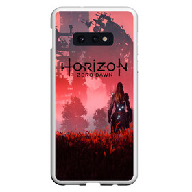 Чехол для Samsung S10E с принтом HORIZON ZERO DAWN в Петрозаводске, Силикон | Область печати: задняя сторона чехла, без боковых панелей | aloy | antasy girl | art | artwork | digital art | fantasy | horizon | horizon: zero dawn | landscape | tallneck | warrior fantasy | weapon | zero dawn