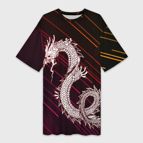 Платье-футболка 3D с принтом Dragon | Дракон в Петрозаводске,  |  | china | dragon | dragons | snake | tatto | анаконда | бронь | будда | буддизм | доспехи | дракон | дракончик | защита | змея | инь | инь янь | китайский | китайский дракон | ля | предсказание | тату | чешуя | янь