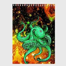 Скетчбук с принтом Cosmo Octopus в Петрозаводске, 100% бумага
 | 48 листов, плотность листов — 100 г/м2, плотность картонной обложки — 250 г/м2. Листы скреплены сверху удобной пружинной спиралью | Тематика изображения на принте: cosmo | kraken | medusa | meduza | ocean | octopus | pirates | арт | ван | гог | звезды | искусство | картина | космос | кракен | красочный | медуза | море | океан | осьминог | пираты | принт | стиль