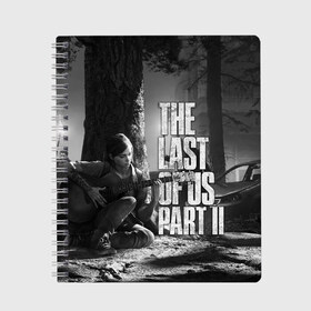 Тетрадь с принтом THE LAST OF US 2 в Петрозаводске, 100% бумага | 48 листов, плотность листов — 60 г/м2, плотность картонной обложки — 250 г/м2. Листы скреплены сбоку удобной пружинной спиралью. Уголки страниц и обложки скругленные. Цвет линий — светло-серый
 | Тематика изображения на принте: cicadas | fireflies | naughty dog | the last of us | the last of us part 2 | tlou | tlou2 | джоэл | последние из нас | цикады | элли