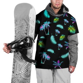 Накидка на куртку 3D с принтом Tropiki в Петрозаводске, 100% полиэстер |  | Тематика изображения на принте: брызги красок | кокос | космос | краска | летняя ночь | лето | лист пальмы | неон | неоновая пальма | пальма | перо | пляж