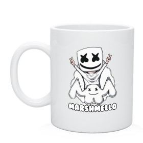 Кружка с принтом MARSHMELLO в Петрозаводске, керамика | объем — 330 мл, диаметр — 80 мм. Принт наносится на бока кружки, можно сделать два разных изображения | Тематика изображения на принте: dj | marshmello | marshmellow | usa | америка | клуб | клубная музыка | мармело | маршмелло | маршмеллоу | музыка | музыкант