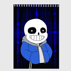 Скетчбук с принтом Sans Undertale в Петрозаводске, 100% бумага
 | 48 листов, плотность листов — 100 г/м2, плотность картонной обложки — 250 г/м2. Листы скреплены сверху удобной пружинной спиралью | asriel dreemurr | blaster | chara | frisk | gaster | sans | skull | undertale | азриэль дримурр | андертале | андертейл | андрайн | гастер | игра | меттатон | подземная история | подземная сказка | санс | скелет | ундертале | фриск