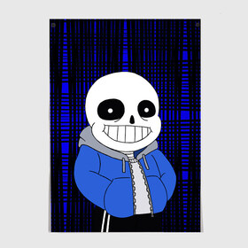 Постер с принтом Sans | Undertale в Петрозаводске, 100% бумага
 | бумага, плотность 150 мг. Матовая, но за счет высокого коэффициента гладкости имеет небольшой блеск и дает на свету блики, но в отличии от глянцевой бумаги не покрыта лаком | asriel dreemurr | blaster | chara | frisk | gaster | sans | skull | undertale | азриэль дримурр | андертале | андертейл | андрайн | гастер | игра | меттатон | подземная история | подземная сказка | санс | скелет | ундертале | фриск