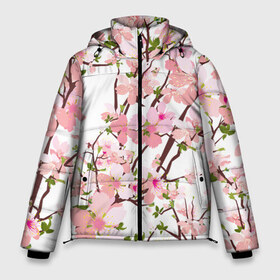 Мужская зимняя куртка 3D с принтом Сакура Sakura в Петрозаводске, верх — 100% полиэстер; подкладка — 100% полиэстер; утеплитель — 100% полиэстер | длина ниже бедра, свободный силуэт Оверсайз. Есть воротник-стойка, отстегивающийся капюшон и ветрозащитная планка. 

Боковые карманы с листочкой на кнопках и внутренний карман на молнии. | flower | flowers | pink | rose | sakura | девочке | девушке | красивая | парню | подарок | прикольная | приятная | роза | розовая | сакура | текстура | цветок | цветочки | цветы