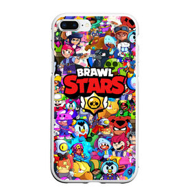 Чехол для iPhone 7Plus/8 Plus матовый с принтом BRAWL STARS ВСЕ ПЕРСОНАЖИ в Петрозаводске, Силикон | Область печати: задняя сторона чехла, без боковых панелей | 8 bit | 8bit virus | bibi | brawl stars | brock | bull | crow | dinomike | el primo | leon | mobile game | mr.p | nita | poko | ricochet | stars | tara | бравл старс | ворон | леон | мобильные игры