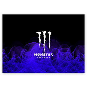 Поздравительная открытка с принтом MONSTER ENERGY в Петрозаводске, 100% бумага | плотность бумаги 280 г/м2, матовая, на обратной стороне линовка и место для марки
 | adrenalin | energy monster | monster | monster energy | monstr | sport | адреналин | монстер | монстр | напиток | спорт | энергетик