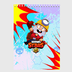 Скетчбук с принтом Brawl Stars Dynamike в Петрозаводске, 100% бумага
 | 48 листов, плотность листов — 100 г/м2, плотность картонной обложки — 250 г/м2. Листы скреплены сверху удобной пружинной спиралью | Тематика изображения на принте: brawl | brawl stars | brawl stars mike | brawler | dynamike | mike | new br | stars | бравл | бравл стар майк | бравл старс | взрыв | динамайк | диномайк | игра | майк | моба | мобильная | старс | шутер