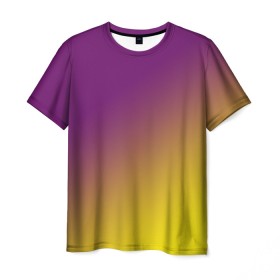 Мужская футболка 3D с принтом ГРАДИЕНТ в Петрозаводске, 100% полиэфир | прямой крой, круглый вырез горловины, длина до линии бедер | gradient | summer | textures | tie dye | абстракт | градиент | желтая | лето | переход | радуга | тай дай | текстура | текстуры | фиолетовая | хиппи | цвета