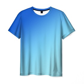 Мужская футболка 3D с принтом blue в Петрозаводске, 100% полиэфир | прямой крой, круглый вырез горловины, длина до линии бедер | gradient | summer | textures | tie dye | абстракт | градиент | лето | море | небо | переход | радуга | синяя | тай дай | текстура | текстуры | хиппи | цвета