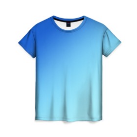 Женская футболка 3D с принтом blue в Петрозаводске, 100% полиэфир ( синтетическое хлопкоподобное полотно) | прямой крой, круглый вырез горловины, длина до линии бедер | gradient | summer | textures | tie dye | абстракт | градиент | лето | море | небо | переход | радуга | синяя | тай дай | текстура | текстуры | хиппи | цвета
