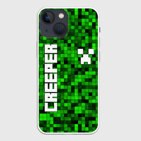 Чехол для iPhone 13 mini с принтом MINECRAFT CREEPER в Петрозаводске,  |  | creeper | game | minecraft | блоки | игра | квадраты | компьютерная | крипер | криппер | майнкрафт | огонь