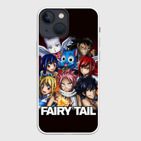 Чехол для iPhone 13 mini с принтом Fairy Tail  logo and heroes в Петрозаводске,  |  | fairy tail | аниме | анимэ | манга | мультфильм | персонаж | сказка | фаир таил | фаиру таил | фейри тейл | фильм | хвост феи