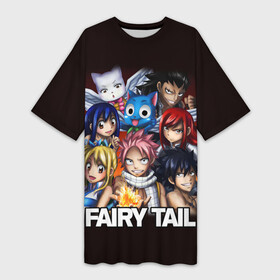 Платье-футболка 3D с принтом Fairy Tail  logo and heroes в Петрозаводске,  |  | fairy tail | аниме | анимэ | манга | мультфильм | персонаж | сказка | фаир таил | фаиру таил | фейри тейл | фильм | хвост феи