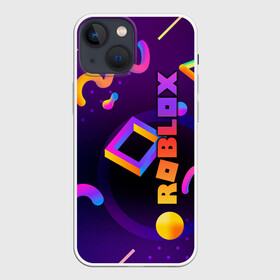 Чехол для iPhone 13 mini с принтом Roblox в Петрозаводске,  |  | dynablocks | for kids | funny | roblox | robux | roleplay | белый | блоки | вселенная | герои | красный | кубики | роблокс | симулятор
