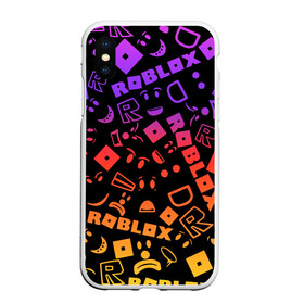 Чехол для iPhone XS Max матовый с принтом Roblox в Петрозаводске, Силикон | Область печати: задняя сторона чехла, без боковых панелей | Тематика изображения на принте: dynablocks | for kids | funny | roblox | robux | roleplay | белый | блоки | вселенная | герои | красный | кубики | роблокс | симулятор
