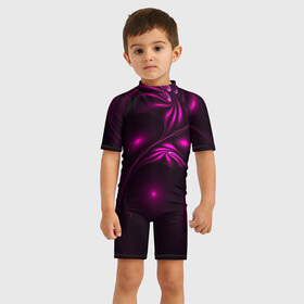 Детский купальный костюм 3D с принтом Lullaby Pink в Петрозаводске, Полиэстер 85%, Спандекс 15% | застежка на молнии на спине | abstract | abstraction | geometry | line | pattern | psy | абстрактный | абстракция | геометрия | краски | кубики | линии | неоновые | неоновый | психоделика | текстура