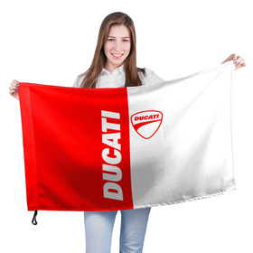 Флаг 3D с принтом DUCATI [4] в Петрозаводске, 100% полиэстер | плотность ткани — 95 г/м2, размер — 67 х 109 см. Принт наносится с одной стороны | ducati | moto | дукати | мото | мотоцикл