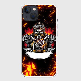 Чехол для iPhone 13 с принтом FIRE BIKER | ОГНЕННЫЙ БАЙКЕР (Z) в Петрозаводске,  |  | 2020 | auto | bike | fire biker | moto | motorcycle | sport | авто | автомобиль | автомобильные | байк | бренд | марка | машины | мото | мотоциклы | огненный байкер | спорт