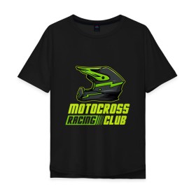 Мужская футболка хлопок Oversize с принтом Motocross Racing (Z) в Петрозаводске, 100% хлопок | свободный крой, круглый ворот, “спинка” длиннее передней части | 2020 | auto | bike | moto | motorcycle | sport | авто | автомобиль | автомобильные | байк | бренд | марка | машины | мото | мотоциклы | спорт