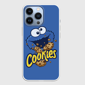 Чехол для iPhone 13 Pro с принтом Cookies в Петрозаводске,  |  | cookie | cookiemonster | delicious | eat | monster | yummy | еда | коржик | куки | кукимонстр | монстр | печенье | сезам | сладости | улица | улицасезам