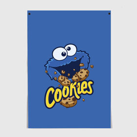Постер с принтом Cookies в Петрозаводске, 100% бумага
 | бумага, плотность 150 мг. Матовая, но за счет высокого коэффициента гладкости имеет небольшой блеск и дает на свету блики, но в отличии от глянцевой бумаги не покрыта лаком | cookie | cookiemonster | delicious | eat | monster | yummy | еда | коржик | куки | кукимонстр | монстр | печенье | сезам | сладости | улица | улицасезам