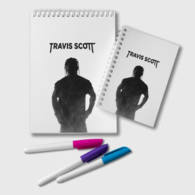 Блокнот с принтом TRAVIS SCOTT в Петрозаводске, 100% бумага | 48 листов, плотность листов — 60 г/м2, плотность картонной обложки — 250 г/м2. Листы скреплены удобной пружинной спиралью. Цвет линий — светло-серый
 | Тематика изображения на принте: astro | astroworld | scott | travis | астро | астроворлд | скот | скотт | тревис | трэвис