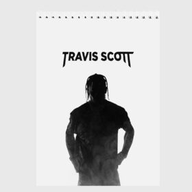 Скетчбук с принтом TRAVIS SCOTT в Петрозаводске, 100% бумага
 | 48 листов, плотность листов — 100 г/м2, плотность картонной обложки — 250 г/м2. Листы скреплены сверху удобной пружинной спиралью | astro | astroworld | scott | travis | астро | астроворлд | скот | скотт | тревис | трэвис