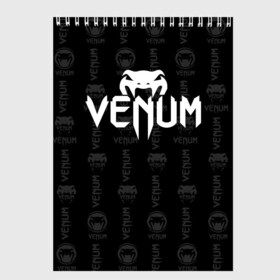 Скетчбук с принтом VENUM | ВЕНУМ в Петрозаводске, 100% бумага
 | 48 листов, плотность листов — 100 г/м2, плотность картонной обложки — 250 г/м2. Листы скреплены сверху удобной пружинной спиралью | Тематика изображения на принте: mma | snake | sports | ufc | venum | venum mma | бокс | борьба | бренд | венум | единоборства | змея | мма | спорт | юфс