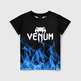 Детская футболка 3D с принтом VENUM. в Петрозаводске, 100% гипоаллергенный полиэфир | прямой крой, круглый вырез горловины, длина до линии бедер, чуть спущенное плечо, ткань немного тянется | mma | sport | venum | бокс | венум | единоборство | мма | спорт