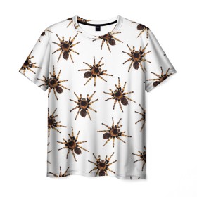 Мужская футболка 3D с принтом В пауках в Петрозаводске, 100% полиэфир | прямой крой, круглый вырез горловины, длина до линии бедер | pattern | spider | джунгли | дикие | животные | жуки | звери | лапы | мерзкие | монстр | насекомые | паттерн | паук | пауки | паутина | паучок | птицеед | страшный | существа | тараканы | тарантул | тропики