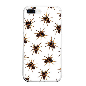 Чехол для iPhone 7Plus/8 Plus матовый с принтом В пауках в Петрозаводске, Силикон | Область печати: задняя сторона чехла, без боковых панелей | pattern | spider | джунгли | дикие | животные | жуки | звери | лапы | мерзкие | монстр | насекомые | паттерн | паук | пауки | паутина | паучок | птицеед | страшный | существа | тараканы | тарантул | тропики