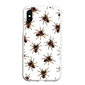 Чехол для iPhone XS Max матовый с принтом В пауках в Петрозаводске, Силикон | Область печати: задняя сторона чехла, без боковых панелей | Тематика изображения на принте: pattern | spider | джунгли | дикие | животные | жуки | звери | лапы | мерзкие | монстр | насекомые | паттерн | паук | пауки | паутина | паучок | птицеед | страшный | существа | тараканы | тарантул | тропики