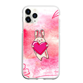 Чехол для iPhone 11 Pro матовый с принтом Влюбленный Зайчик в Петрозаводске, Силикон |  | Тематика изображения на принте: like | love | loveis | pink | валентин | влюбленным | женщинам | животные | зайка | зайчик | заяц | звери | каваи | кролик | лапки | люблю | любовь | мордочка | няшный | подарок | прикольный | сердечки | сердце