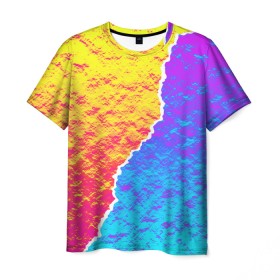 Мужская футболка 3D с принтом Цветные переливы в Петрозаводске, 100% полиэфир | прямой крой, круглый вырез горловины, длина до линии бедер | абстрактный | блестящие | волны | геометрия | градиент | краски | летний | лето | море | небо | неоновые | облака | океан | перламутр | поп | радуга | радужный | разноцветные | река | ретро | русалка