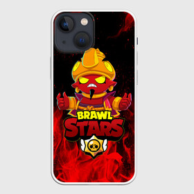 Чехол для iPhone 13 mini с принтом BRAWL STARS EVIL GENE | ДЖИН в Петрозаводске,  |  | Тематика изображения на принте: bibi | brawl stars | coach mike | crow | evil gene | gale | gene | leon | leon shark | max | mecha crow | mortis | mr.p | nani | phoenix | sally leon | sandy | spike | sprout | tara | virus 8 bit | werewolf | ворон | джин | оборотень