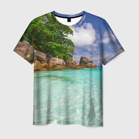 Мужская футболка 3D с принтом Пхукет в Петрозаводске, 100% полиэфир | прямой крой, круглый вырез горловины, длина до линии бедер | phuket | бангкок | королевство | курорт | море | острова | отдых | пальмы | песок | пляж | природа | путешествие | солнце | тай | тайланд