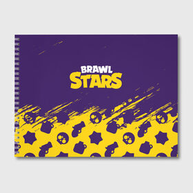 Альбом для рисования с принтом BRAWL STARS БРАВЛ СТАРС в Петрозаводске, 100% бумага
 | матовая бумага, плотность 200 мг. | 8 bit | 8бит | brawl | cnfhc | crow | hfdk | leon | logo | sandy | skull | spike | stars | бравл | бравла | браво | игра | игры | икфцд | кроу | леон | лого | логотип | символ | спайк | старс | старса | сэнди | череп | ыефкы