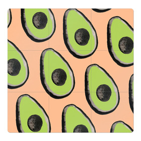 Магнитный плакат 3Х3 с принтом Авокадо в Петрозаводске, Полимерный материал с магнитным слоем | 9 деталей размером 9*9 см | Тематика изображения на принте: авокадо | арт | краски | рисунок | фрукт