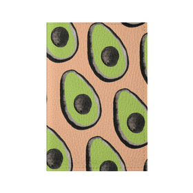 Обложка для паспорта матовая кожа с принтом Авокадо в Петрозаводске, натуральная матовая кожа | размер 19,3 х 13,7 см; прозрачные пластиковые крепления | авокадо | арт | краски | рисунок | фрукт