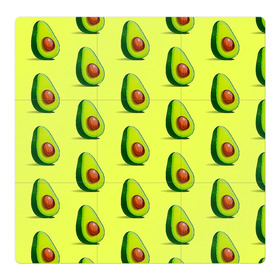 Магнитный плакат 3Х3 с принтом Авокадо в Петрозаводске, Полимерный материал с магнитным слоем | 9 деталей размером 9*9 см | Тематика изображения на принте: авокадо | арт | в разрезе | вкусно | вкусный фрукт | желтый | зеленый | косточка | крупная косточка | разрез | рисунок | сладко | сочно | фрукт