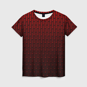 Женская футболка 3D с принтом текстура красный градиент в Петрозаводске, 100% полиэфир ( синтетическое хлопкоподобное полотно) | прямой крой, круглый вырез горловины, длина до линии бедер | геометрия | градиент | красный | линии | поверхность | простота | симметрия | текстура | точки | черный