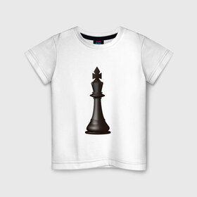 Детская футболка хлопок с принтом Король в Петрозаводске, 100% хлопок | круглый вырез горловины, полуприлегающий силуэт, длина до линии бедер | Тематика изображения на принте: exclusive merch | игра | интеллектуальная | король | спорт | фигура | шахматы