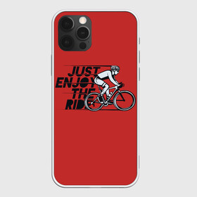 Чехол для iPhone 12 Pro Max с принтом Just Enjoy the Ride (Z) в Петрозаводске, Силикон |  | Тематика изображения на принте: bicycle | bicyclist | bike | biker | bmx | cycle | rider | байкер | бмх | вело | велогонщик | велосепедист | велосипед | велоспорт | гонщик