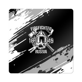 Магнит виниловый Квадрат с принтом FIREFIGHTER 1649 RUSSIA в Петрозаводске, полимерный материал с магнитным слоем | размер 9*9 см, закругленные углы | 112 | 27 декабря | firefighter | багор | белая | герб | гкчс | знак | лого | логотип | маска | мчс | мчсник | пожарная охрана | пожарник | пожарный | пч | россии | рф | серая | символ | служба | состаренная