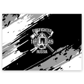 Поздравительная открытка с принтом FIREFIGHTER 1649 RUSSIA в Петрозаводске, 100% бумага | плотность бумаги 280 г/м2, матовая, на обратной стороне линовка и место для марки
 | 112 | 27 декабря | firefighter | багор | белая | герб | гкчс | знак | лого | логотип | маска | мчс | мчсник | пожарная охрана | пожарник | пожарный | пч | россии | рф | серая | символ | служба | состаренная