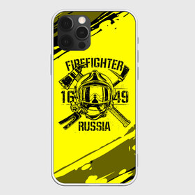 Чехол для iPhone 12 Pro Max с принтом FIREFIGHTER 1649 RUSSIA в Петрозаводске, Силикон |  | Тематика изображения на принте: 112 | firefighter | багор | герб | гкчс | желтая | знак | лого | логотип | мчс | мчсник | пожарная охрана | пожарник | пожарный | пч | россии | рф | серая | символ | служба | спасатель | спасения | топор | флаг