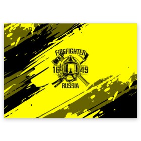 Поздравительная открытка с принтом FIREFIGHTER 1649 RUSSIA в Петрозаводске, 100% бумага | плотность бумаги 280 г/м2, матовая, на обратной стороне линовка и место для марки
 | 112 | firefighter | багор | герб | гкчс | желтая | знак | лого | логотип | мчс | мчсник | пожарная охрана | пожарник | пожарный | пч | россии | рф | серая | символ | служба | спасатель | спасения | топор | флаг