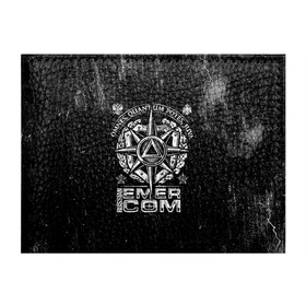 Обложка для студенческого билета с принтом RUSSIAN EMERCOM в Петрозаводске, натуральная кожа | Размер: 11*8 см; Печать на всей внешней стороне | Тематика изображения на принте: 112 | 27 декабря | firefighter | герб | гкчс | знак | лого | логотип | мчс | мчсник | пожарная охрана | пожарник | пожарный | потертая | пч | россии | рф | символ | служба | состаренная | спасатель | спасения | флаг